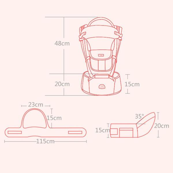 Imagem de Non Slip Ergonomic 3 In 1 Baby Carrier Infant Baby Hipseat Carrier Front Facing Kangaroo Baby Wrap Sling For 0 48 Month Mochilas & Portadores (Rosa)