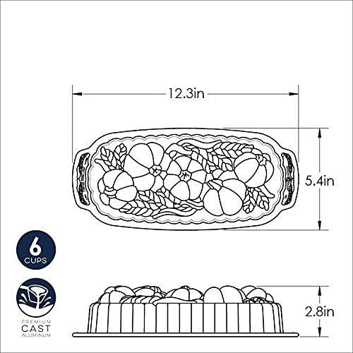 Imagem de Nordic Ware 93448 Trigo &amp Abóbora Cast Loaf Pan, 6 Cup Capacity, Bronze