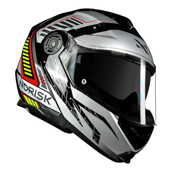 Imagem de Norisk capacete route ff345 charge preto/cinza/vermelho n62/xl motoqueiro motociclista masculino feminino robocop