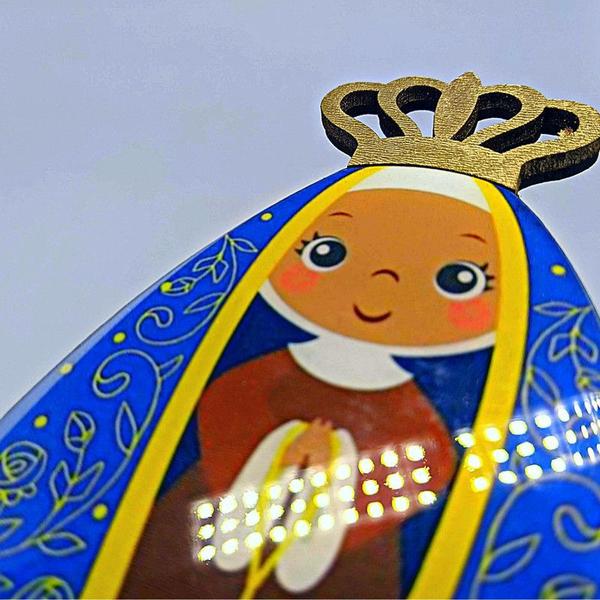 Imagem de Nossa Senhora Aparecida Em Mdf Resinada Lembrancinha 13cm