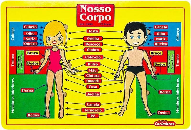 Imagem de Nosso Corpo Esquema Corporal Brinquedo Educativo De Madeira