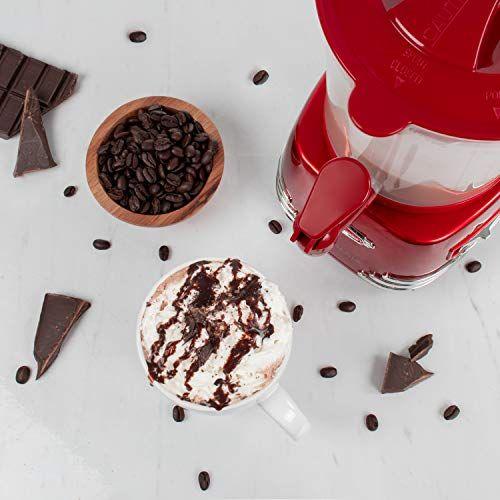 Imagem de Nostalgia HCM700RETRORED Retro 32 Onças Chocolate Quente, Milk Frother, Cappuccino, Latte Maker e Dispensador