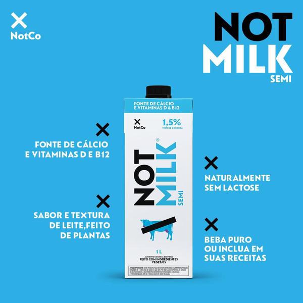 Not Milk Semi Leite Vegetal 1L - Notco Imagem de Not Milk Semi Leite Vegetal 1L - Notco
