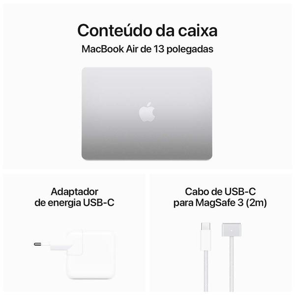 Imagem de Notebook Apple MacBook Air 13" M2 (16GB RAM, 256GB SSD) - Prateado