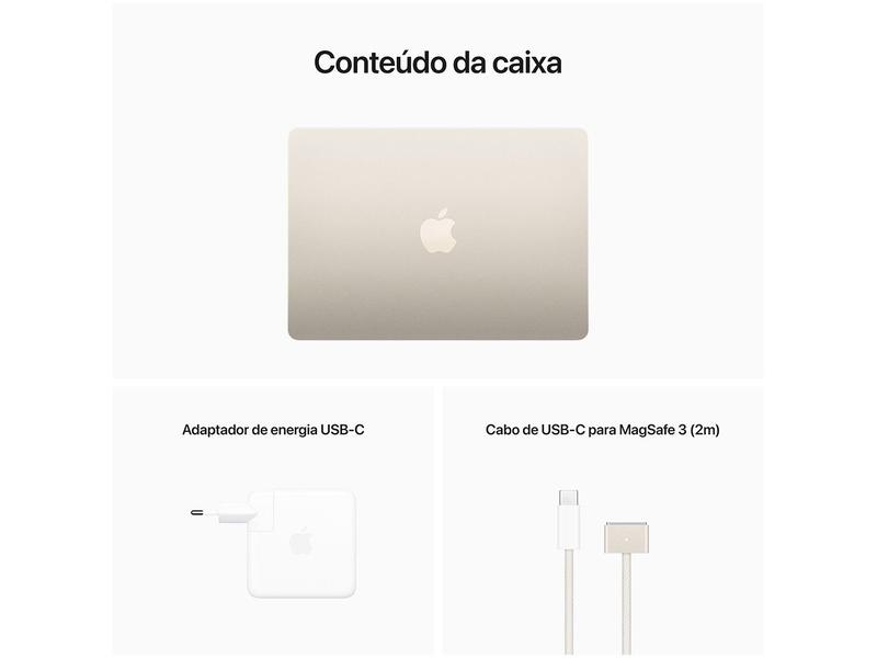 Imagem de Notebook Apple Macbook Air 13,6” M2 8GB RAM 512GB SSD Estelar