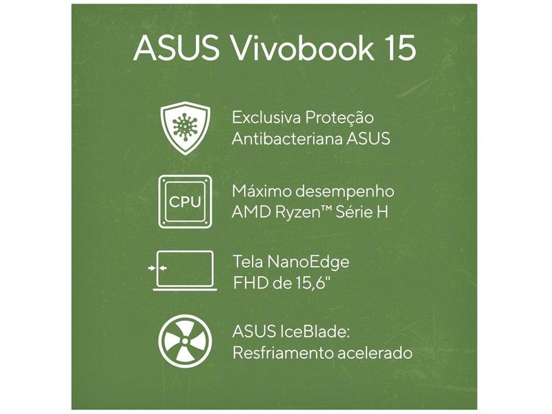 Notebook Asus Vivobook 15 AMD Ryzen 5 8GB - Notebook Asus Notebook Asus Vivobook 15 AMD Ryzen 5 8GB - Notebook Asus