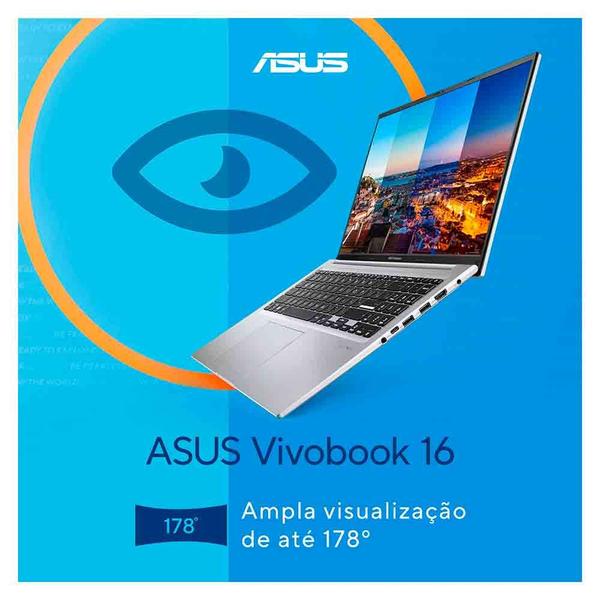 Imagem de Notebook Asus Vivobook 16, Intel Core i7 1355U, 16GB, 512GB SSD, Tela de 16", Cool Silver - X1605VA-MB763W