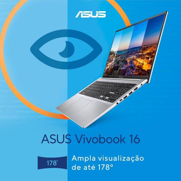 Imagem de Notebook ASUS Vivobook 16 X1605VA Intel Core i7 1355U 16Gb Ram 1Tb SSD Windows 11 Home Tela 16” IPS FHD Cool Silver - MB764W