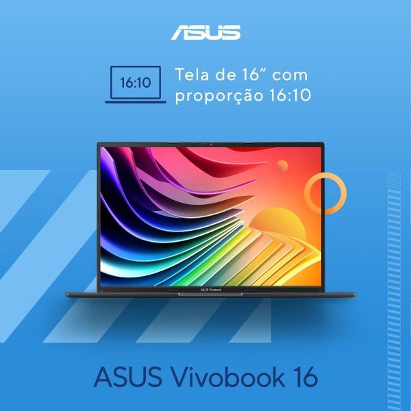 Imagem de Notebook ASUS Vivobook 16 X1605VA Intel Core i7 1355U 16Gb Ram 512Gb SSD Windows 11 Home Tela 16” IPS FHD Silver - MB763W