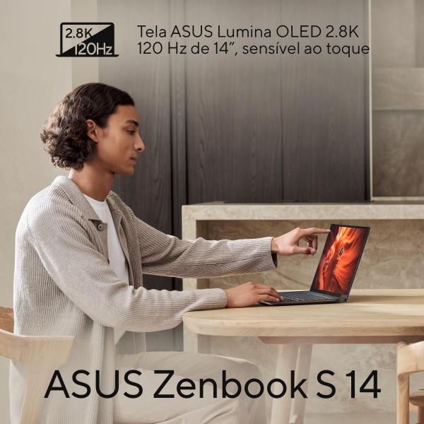 Imagem de Notebook ASUS Zenbook S 14 OLED UX5406SA Intel Core Ultra 7 258 V 32GB Ram 1TB SSD Windows 11 Home Tela 14" FHD 120Hz Gray - PZ172W