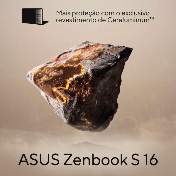 Imagem de Notebook ASUS Zenbook S 16 UM5606WA AMD Ryzen AI 9 HX 370 32Gb Ram 1Tb SSD Windows 11 Home 16" OLED Zumaia Gray - RJ265W