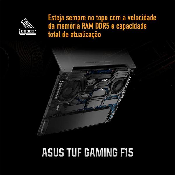 Imagem de Notebook Gamer ASUS TUF Gaming F15 FX507VU, Intel Core i7-13620H, RTX 4050, 16GB RAM, SSD 512GB, 15,6", W11H, Mecha Gray - FX507VU-LP177W