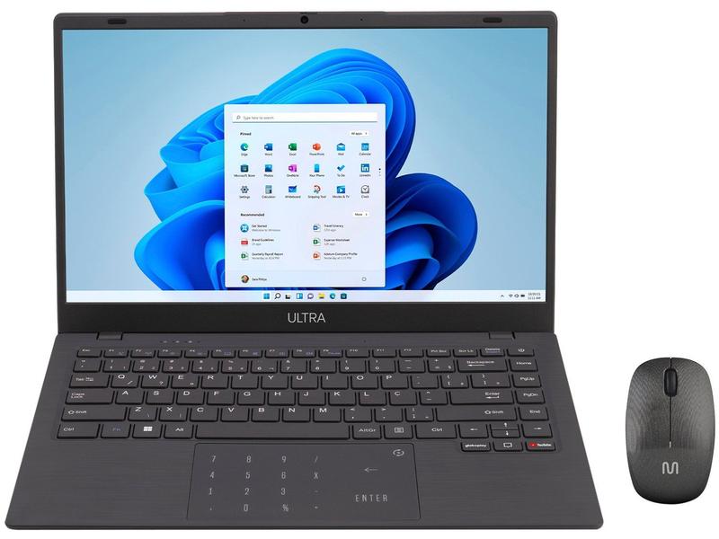 Notebook Multi Ultra UB251 4GB RAM 128GB eMMC 14" HD Windows 11 UB251 + Mouse Sem Fio