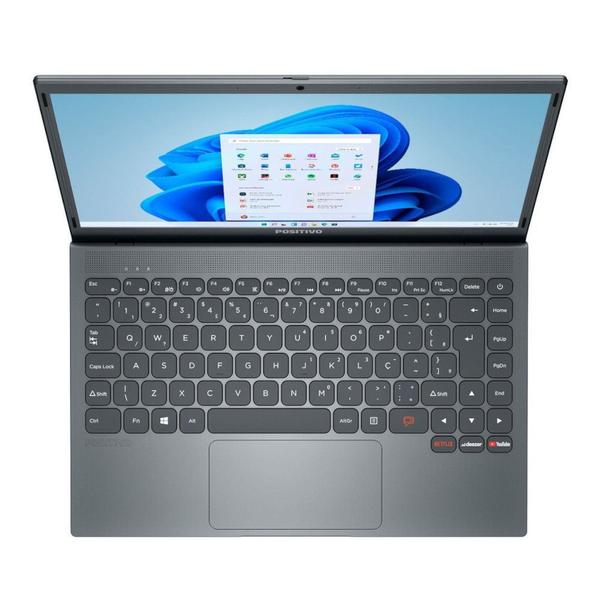 Imagem de Notebook Positivo Motion Gray 14 HD Intel Celeron N4020 120GB SSD 4GB Win 11 Home Cinza C4120F-S