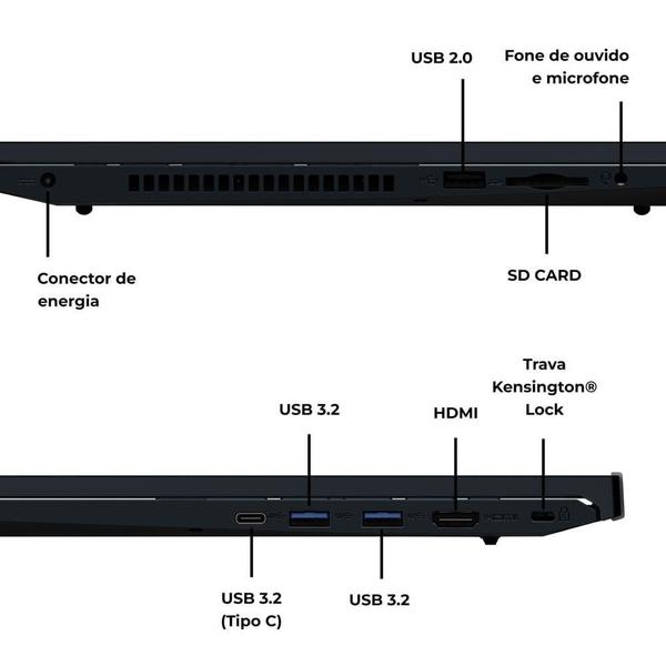 Imagem de Notebook Positivo Vision R15 AMD Ryzen 5-5500U Linux 16GB RAM 256GB SSD Full HD 15.6” Lumina Bar Preto