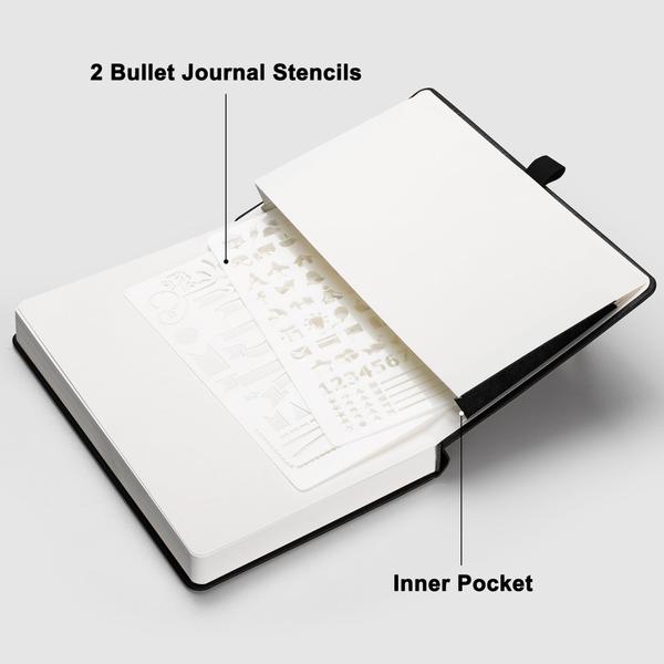 Imagem de Notebook RETTACY Bullet Dotted A5, 160 páginas, pacote com 2 peças de couro