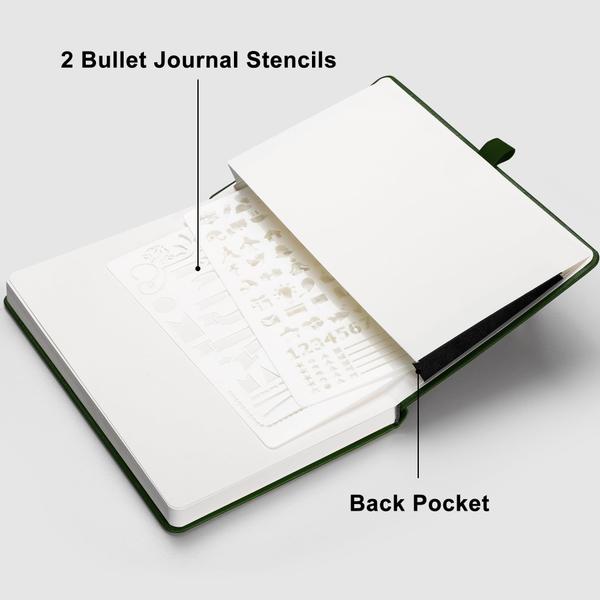 Imagem de Notebook RETTACY Bullet Dotted A5 com 256 p, 120 g/m2 verde escuro