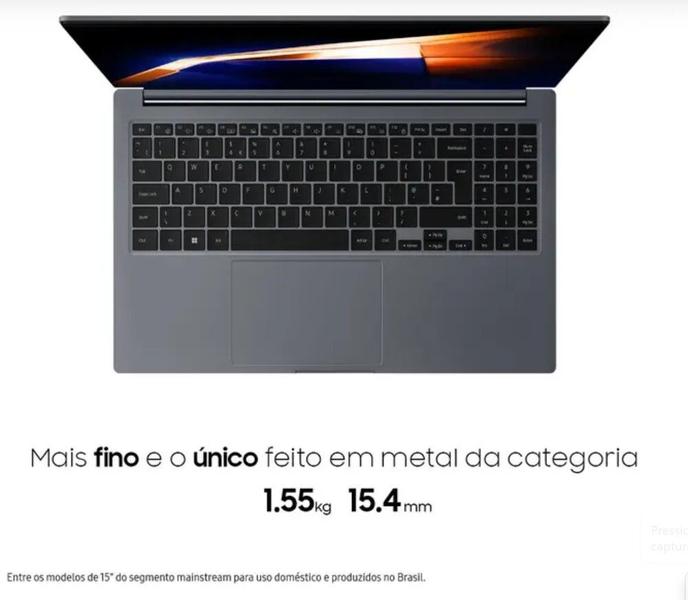 Imagem de Notebook Samsung Galaxy Book4 Intel Core i5 16GB RAM SSD 512GB 15,6" Full HD Windows 11 NP750XGJ-KG4BR (SUPERIOR AO BOOK2 I7)