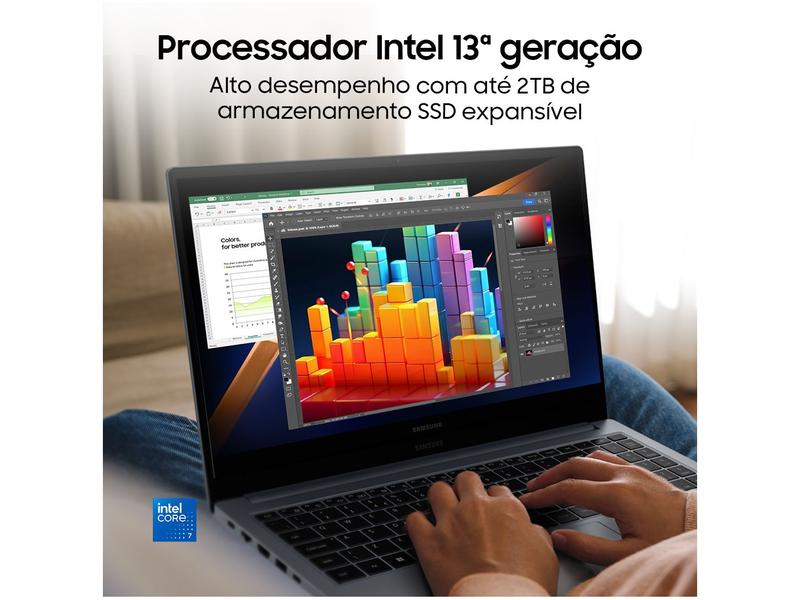 Imagem de Notebook Samsung Galaxy Book4 Intel Core i7 16GB RAM SSD 512GB 15,6" Full HD Windows 11 NP750XGJ-KG1BR