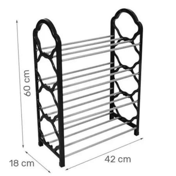 Imagem de Nova Estante Sapateira Desmontável 8 Pares Sapato 4 Níveis