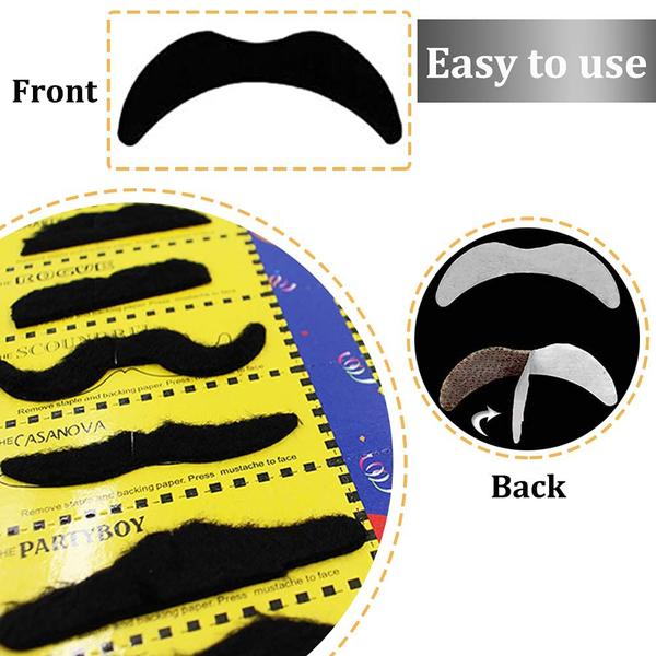 Imagem de Novelty Fake Mustaches Jnnzzggu Black 48 unidades para festa