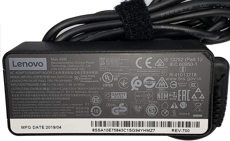 Imagem de Novo adaptador CA genuíno para Lenovo ThinkPad Yoga 11 45 Watts USB-C com cabo 00HM668