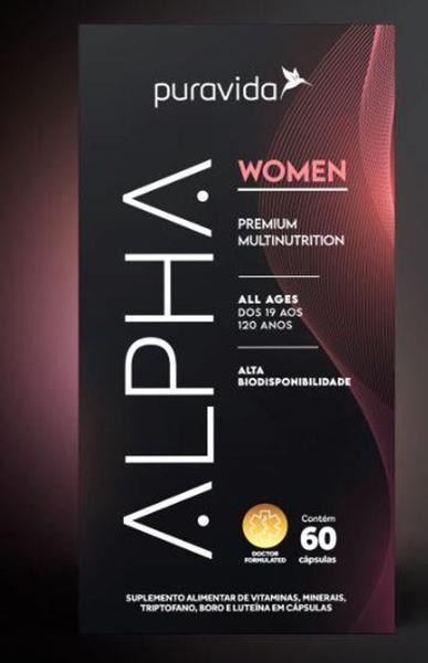 Imagem de NOVO ALPHA WOMEN MULTIVITAMÍNICO ESPECIALMENTE FORMULADO PARA MULHERES 60 CAPS. 750mg - Pura Vida