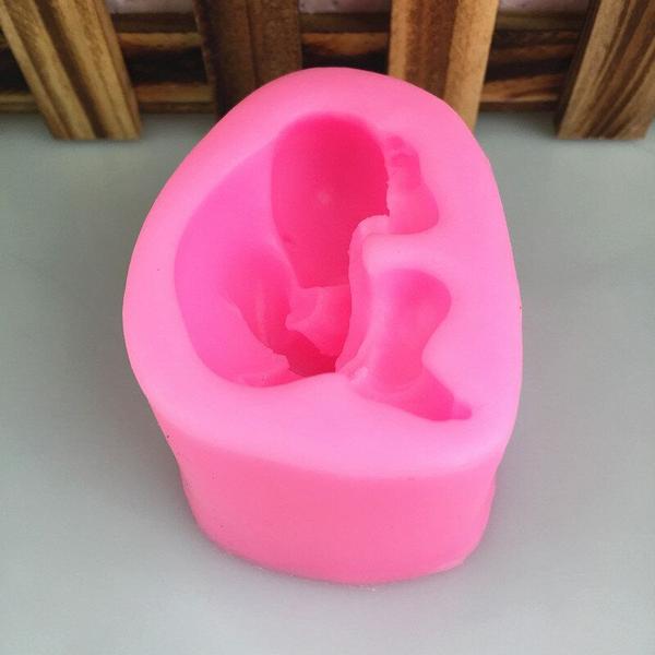 Imagem de Novo baby styling aromático molde de gesso - DIY Baby Shape Cake Decoração Mold - 2pcs