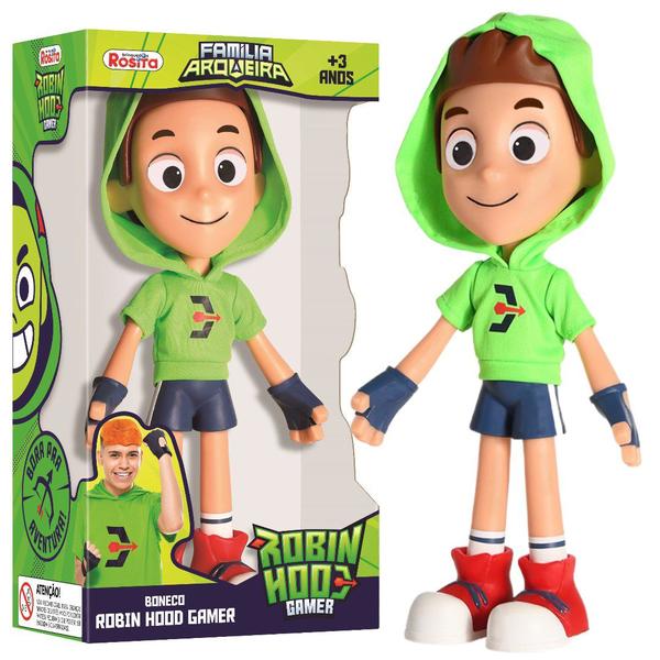 Imagem de Novo Boneco Robin Hood Gamer Youtuber Arqueiro Em Vinil 25Cm