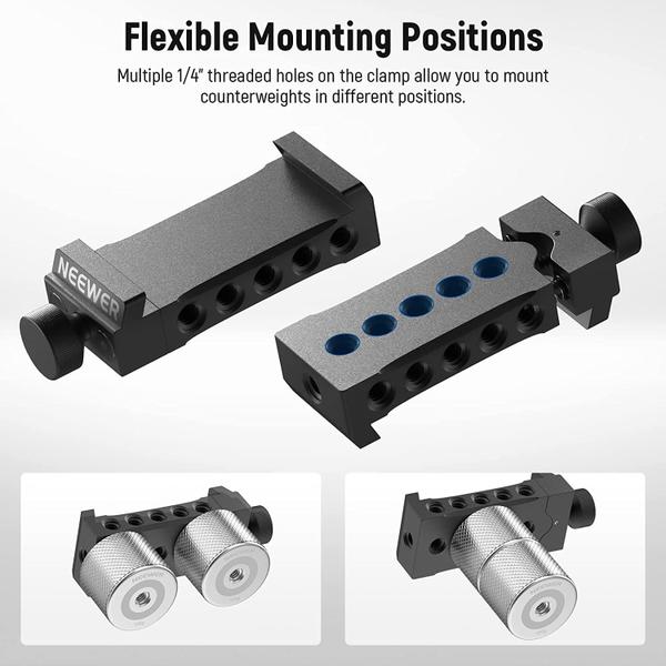 Novo kit de contrapesos e grampos de cardan para DJI e ZHIYUN - Neewer Imagem de Novo kit de contrapesos e grampos de cardan para DJI e ZHIYUN
