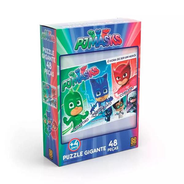 Imagem de Novo Quebra Cabeça Gigante Grow 48 Peças Pj Masks 03522