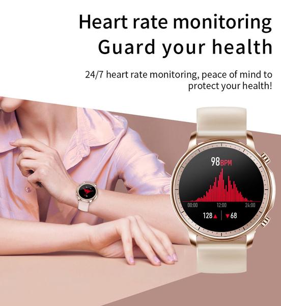 Imagem de Novo smartwatch Ladies Multifuncional Sports heart rate Blood pressure waterproof relógio inteligente relógio para homens e mulheres+Box Relógios Digitais (Rosa)