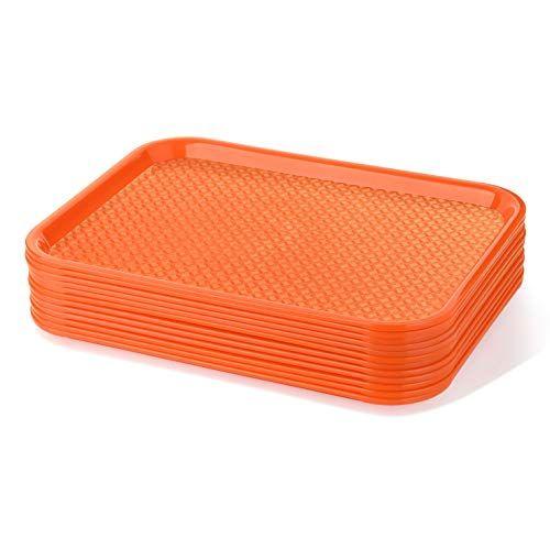 Imagem de Novo Star Foodservice 26931 Orange Plastic Fast Food Tray, 10 por 14 polegadas, Conjunto de 12