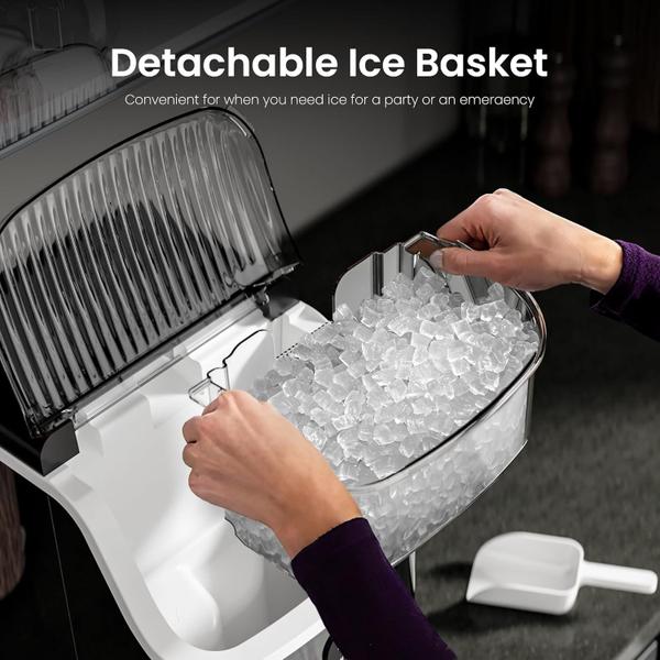 Imagem de Nugget Ice Maker Crze 16kg/24h, autolimpante com colher de gelo