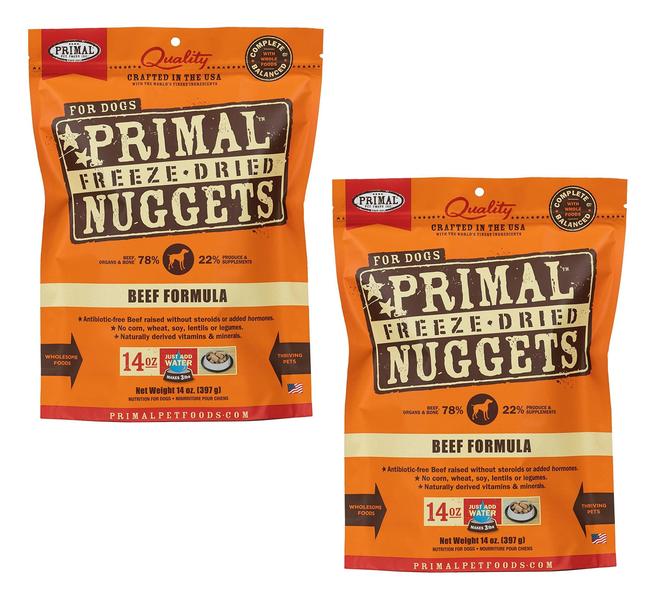 Imagem de Nuggets de comida crua liofilizada para cães Primal Beef 400g (pacote com 2)