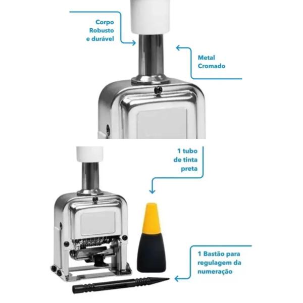 Imagem de Numerador Automatico 6 Dígitos Carimbo Sequencial Repetição