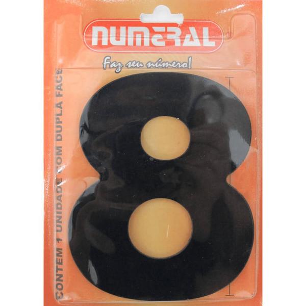 Número 8 em ACM Preto 125mm - 600-8 - NUMERAL Imagem de Número 8 em ACM Preto 125mm - 600-8 - NUMERAL