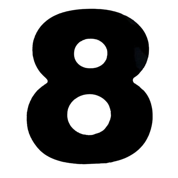 Número 8 em ACM Preto 125mm - 600-8 - NUMERAL Imagem de Número 8 em ACM Preto 125mm - 600-8 - NUMERAL