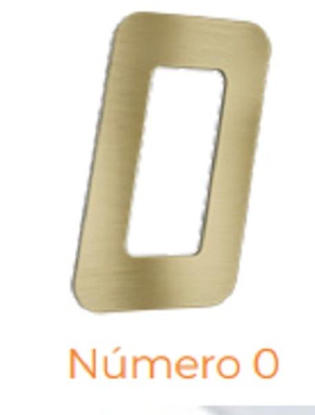 Imagem de Numero adesivo 0 Ouro escovado 130 mm - Aluminio Leve