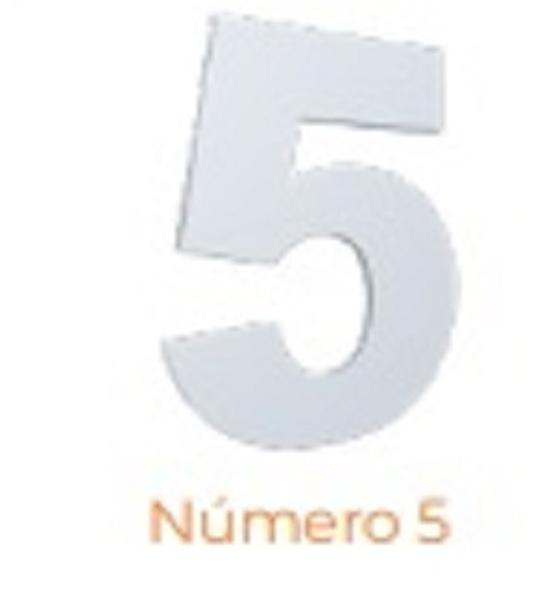 Imagem de Numero adesivo 5 Branco 130 mm - Aluminio Leve