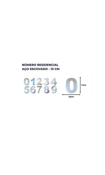 Imagem de Numero Residencial Aço Escovado 13 Cm - Fundição Petrópolis