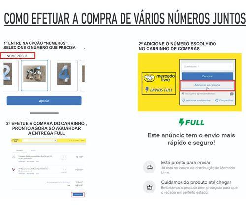 Imagem de Números Residencial 20cm Aço Inox Brilhante Corte A Laser