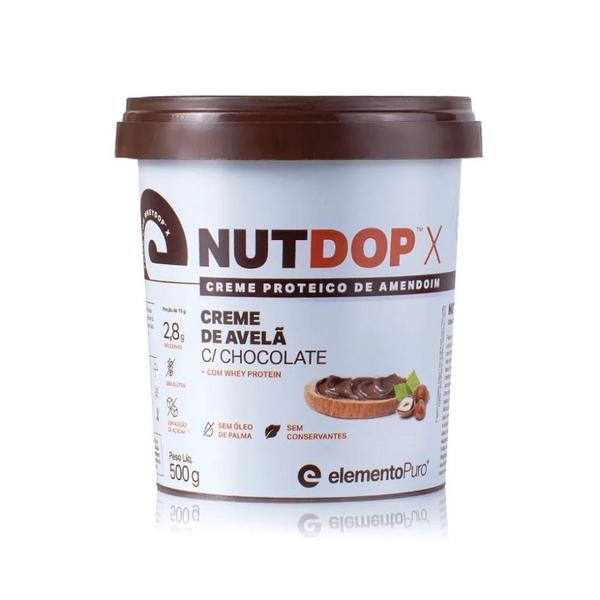 NutDop Creme de Amendoim (500g) - Sabor: Creme de Avelã c/ Chocolate - Elemento Puro Imagem de NutDop Creme de Amendoim (500g) - Sabor: Creme de Avelã c/ Chocolate