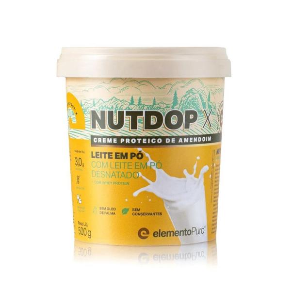 Imagem de NutDop Creme de Amendoim (500g) - Sabor: Leite em Pó