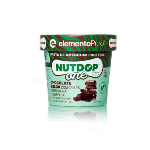 Imagem de Nutdop One Pasta de Amendoim (60g) - Sabor: Chocolate Belga com Crisps de Proteína de Ervilha