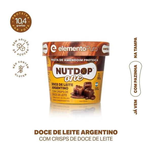 Imagem de Nutdop One Pasta de Amendoim (60g) - Sabor: Doce de Leite Argentino com Crisps de Doce de Leit