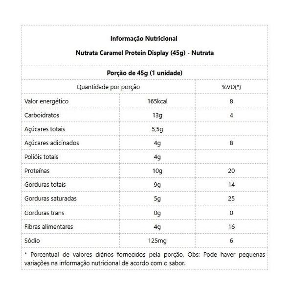 Imagem de Nutrata Caramel Protein Display (12 unid. 45g) - Sabor: Dark Caramel