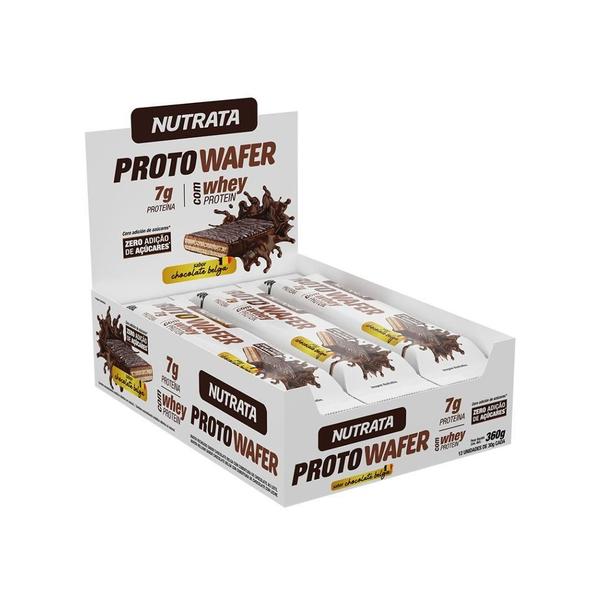 Nutrata Proto Wafer Sabor Chocolate Belga Dp C/12 Un 30Gr Imagem de Nutrata Proto Wafer Sabor Chocolate Belga Dp C/12 Un 30Gr