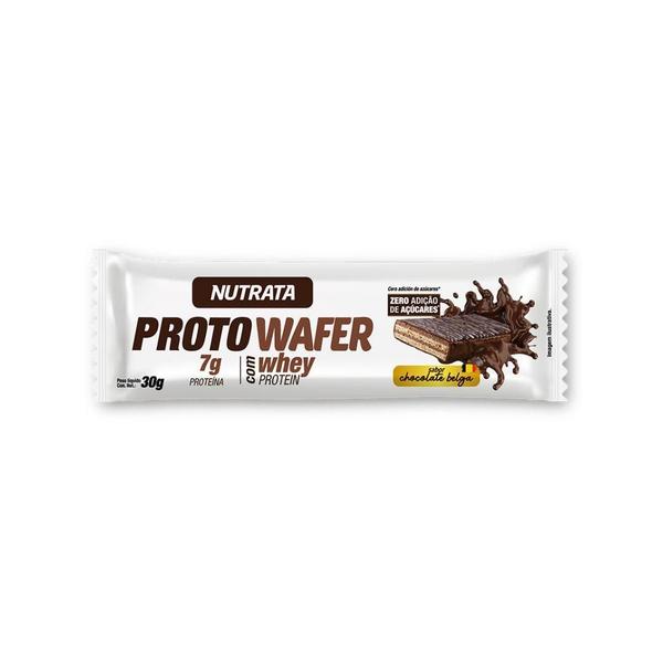 Nutrata Proto Wafer Sabor Chocolate Belga Dp C/12 Un 30Gr Imagem de Nutrata Proto Wafer Sabor Chocolate Belga Dp C/12 Un 30Gr