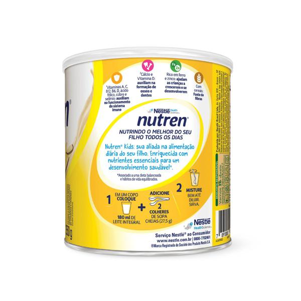 Nutren Kids Nutrição Diária Com Cereais Sabor Baunilha 350g Nestlé Imagem de Nutren Kids Nutrição Diária Com Cereais Sabor Baunilha 350g Nestlé